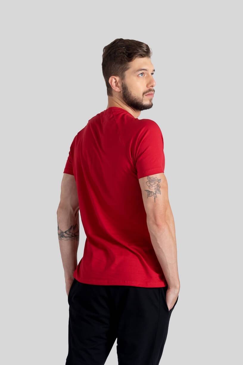 Camiseta Raglan Masculina (Vermelho) | Ref: K3115-D