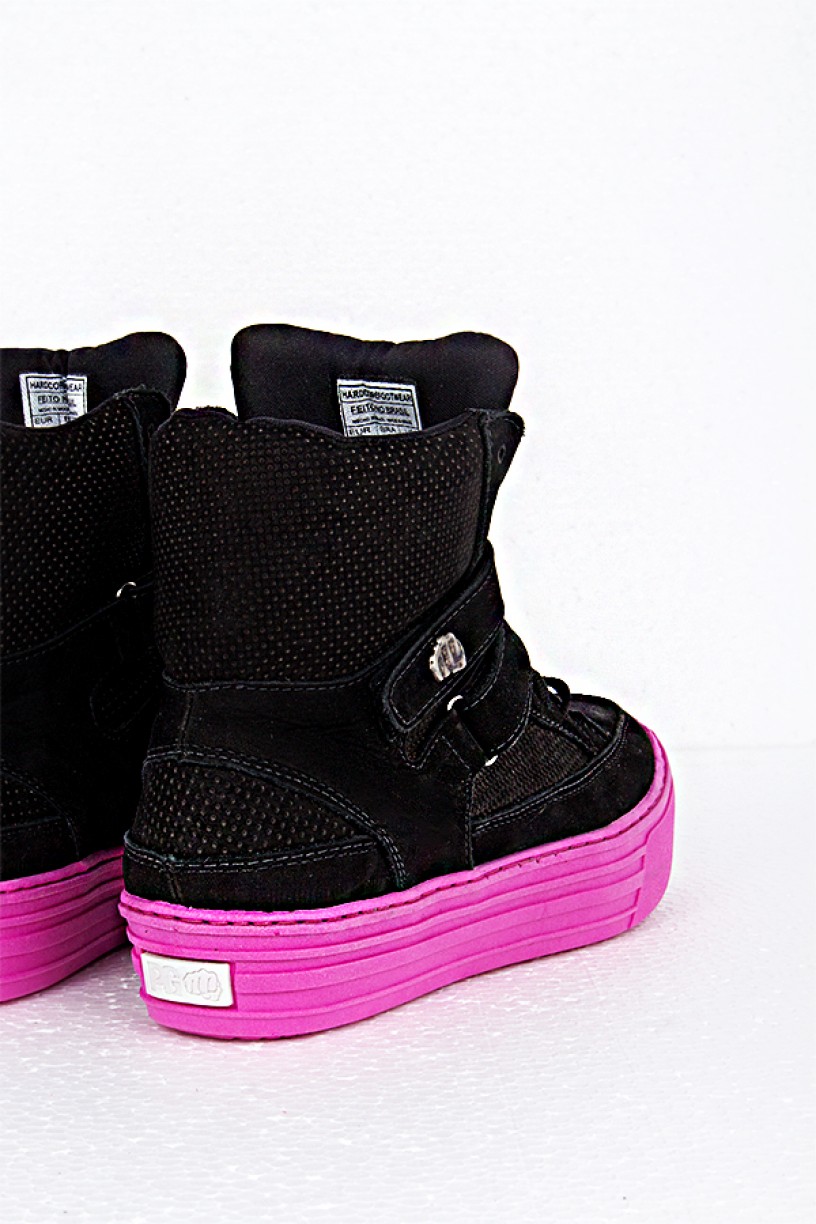 Tênis Gravity Nobuck Preto Sola Pink | Ref: T20