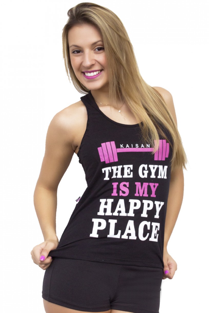 Camiseta de Malha Nadador (The gym is my happy place) | Ref: KS-F318