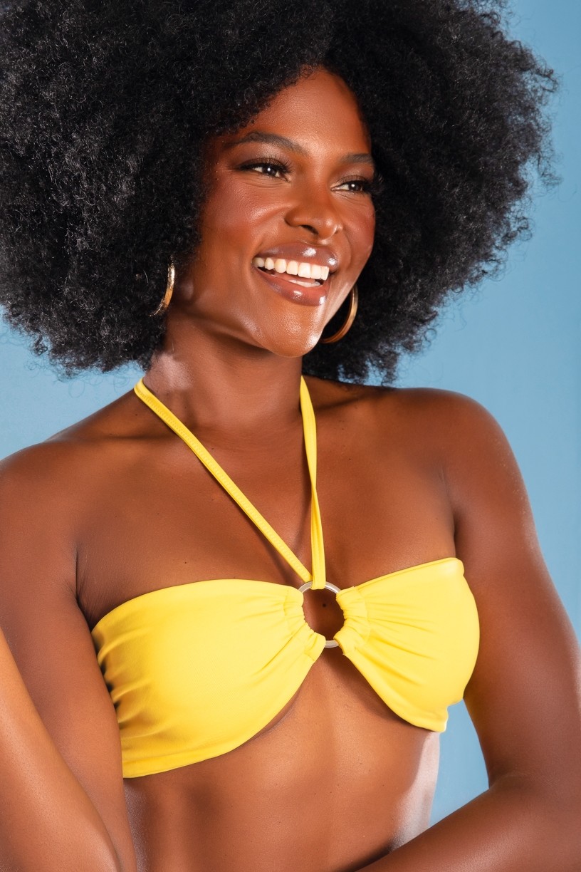 Top Biquíni com Argola (Amarelo)  Ref K3056-H