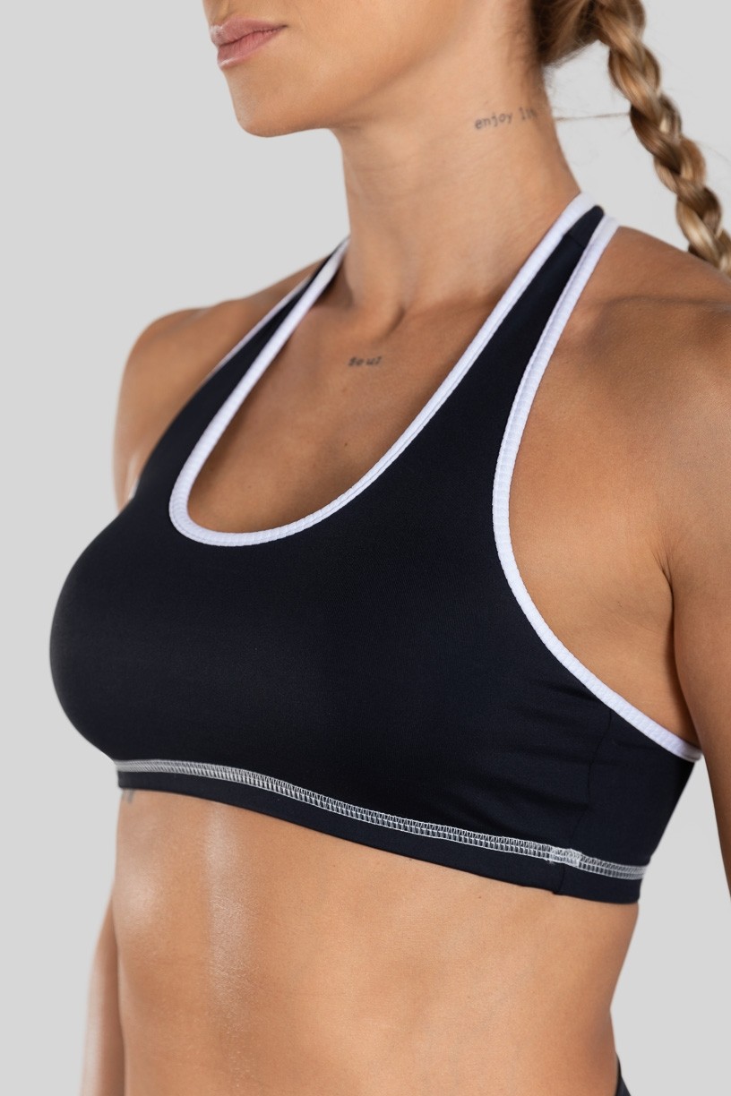 Top com Alça de Regulagem com Viés (Preto / Branco) | Ref: K3126-C