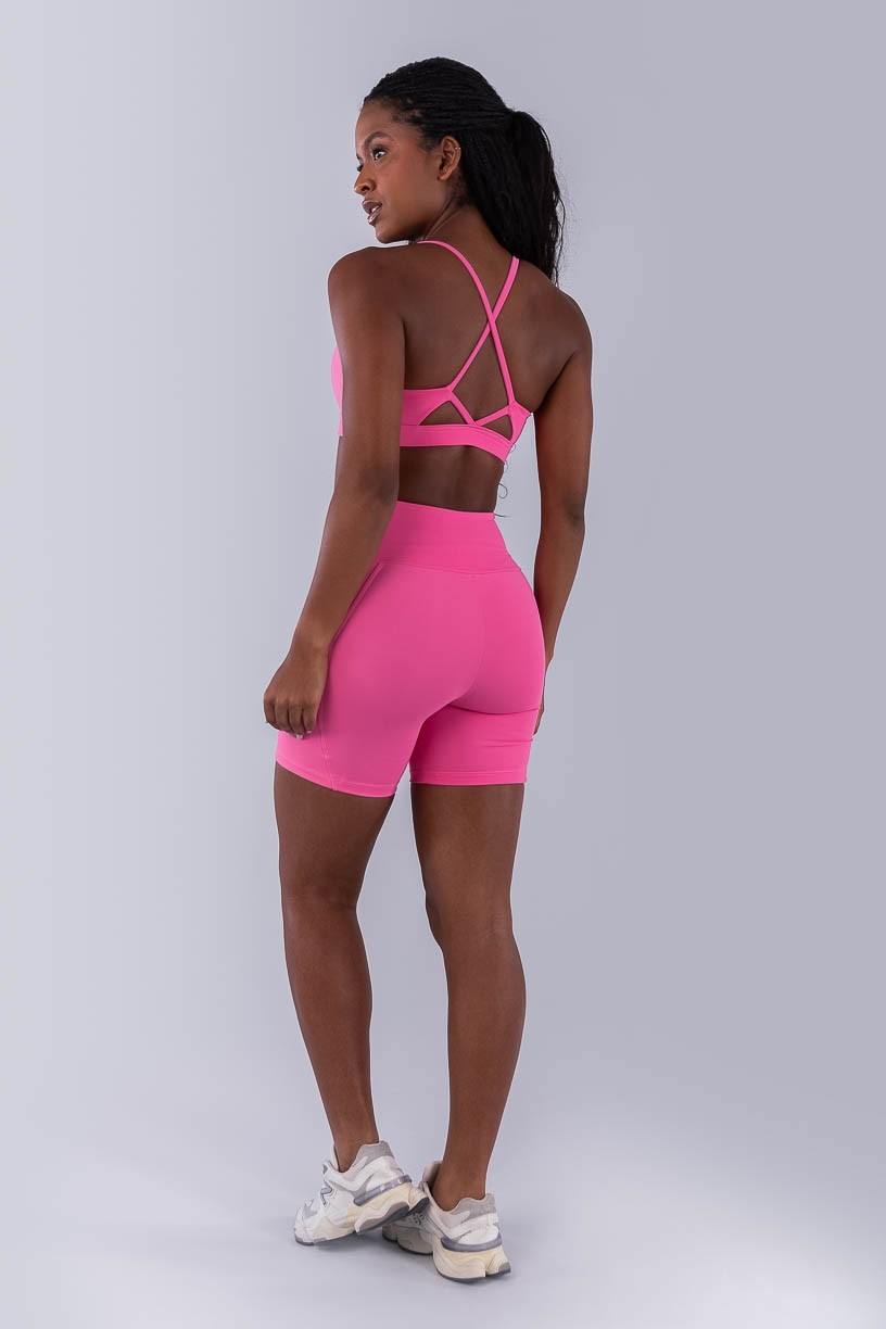 Top com Alças Cruzadas e Costas Abertas (Rosa Chiclete) | Ref: K4473-B