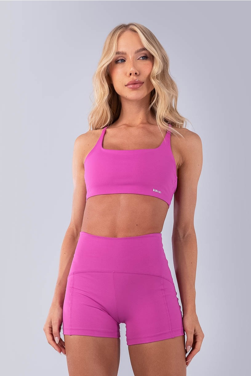 Top com Alças Cruzadas e Costas Abertas (Rosa Fúcsia) | Ref: K4478-A