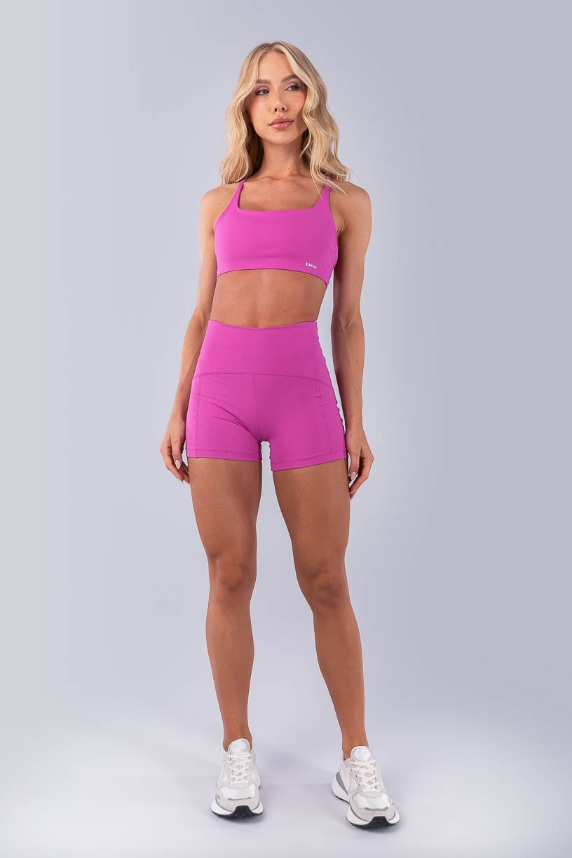 Top com Alças Cruzadas e Costas Abertas (Rosa Fúcsia) | Ref: K4478-A