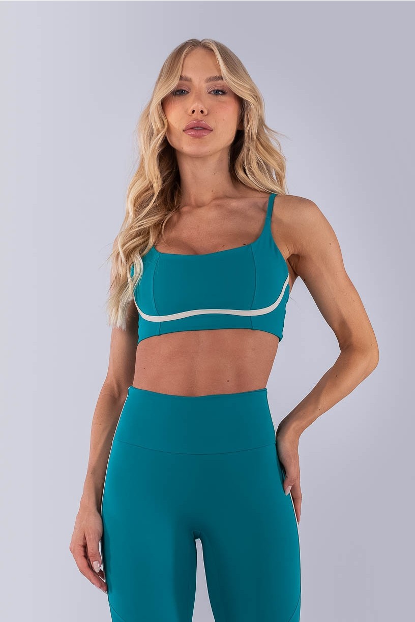 Top com Alças e Detalhe em Chapado (Jade / Bege) | Ref: K4484-C