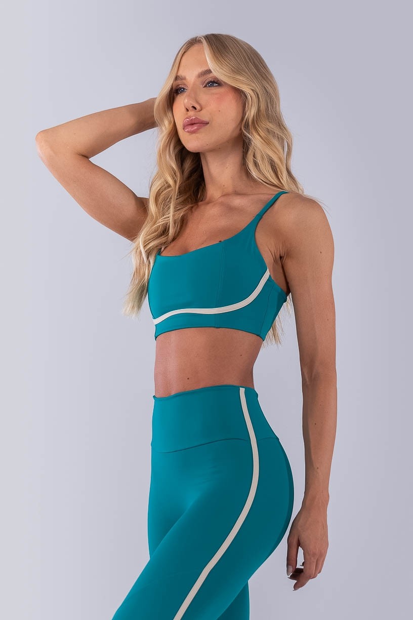 Top com Alças e Detalhe em Chapado (Jade / Bege) | Ref: K4484-C