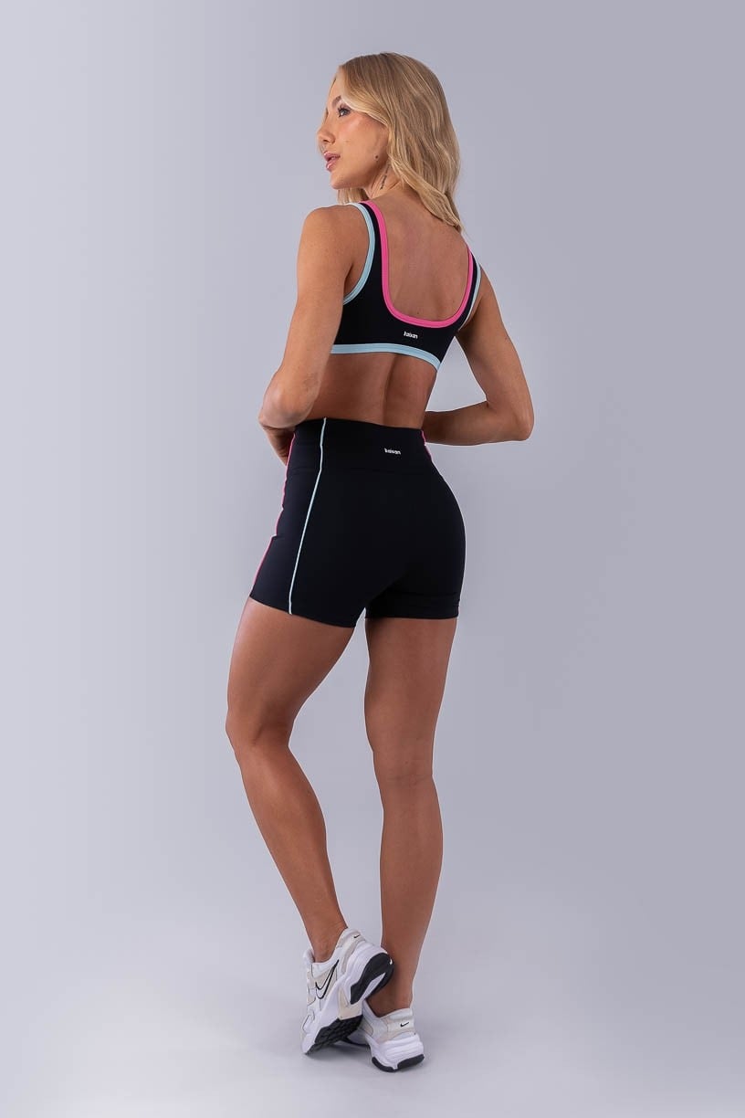 Top com Alças e Viés Colorido (Preto / Azul Bebê / Rosa Chiclete) | Ref: K4475-B