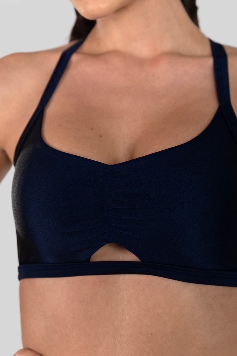 Top com Franzido Frontal (Azul Marinho) | Ref: K3144-F