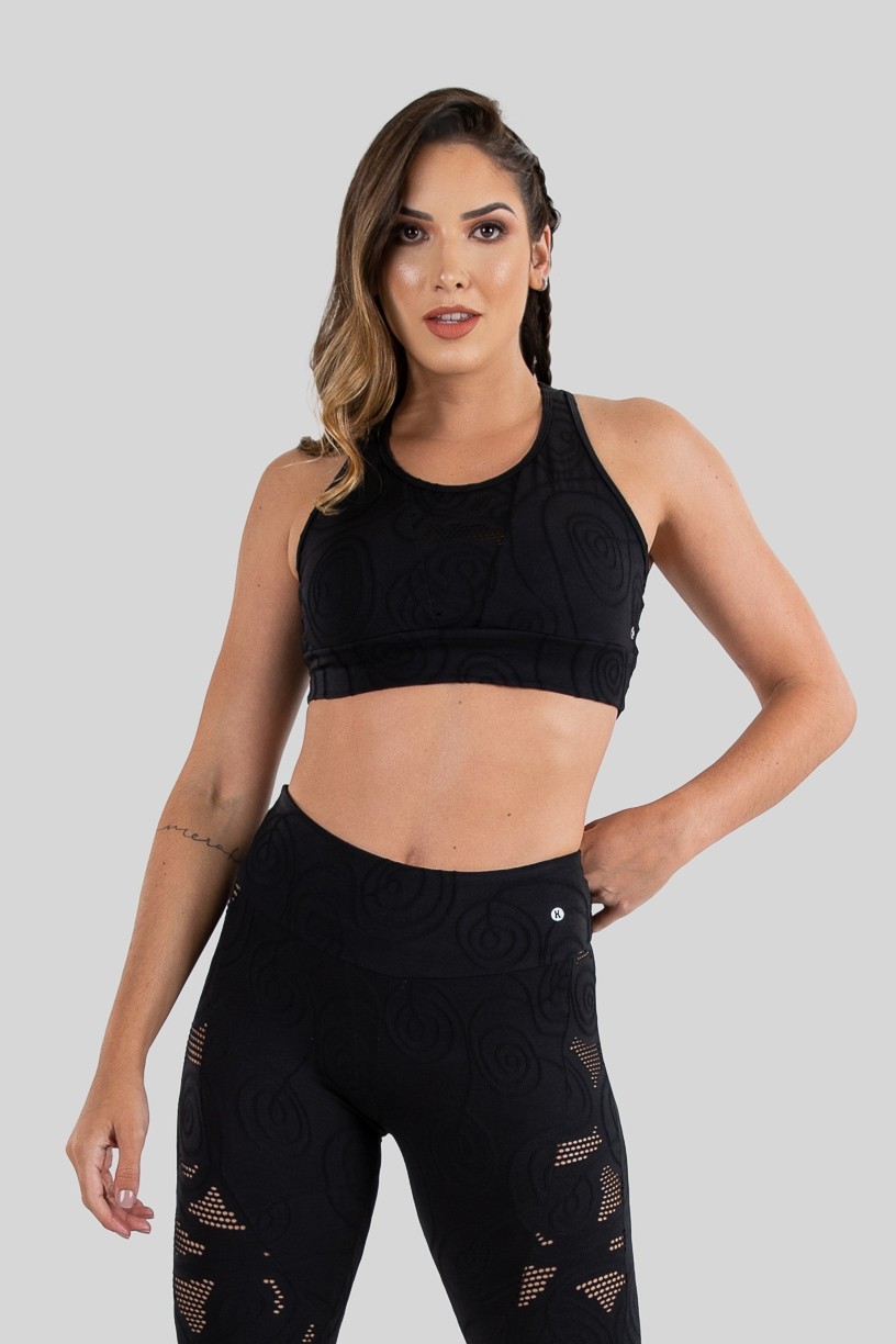 Top com Recortes Vazados (Preto)  Ref K3225-A