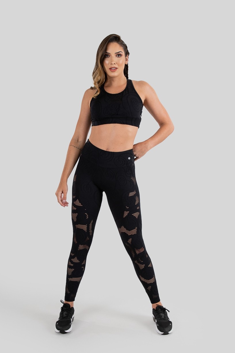 Top com Recortes Vazados (Preto)  Ref K3225-A