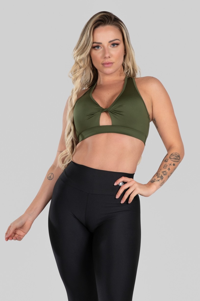 Top com Torcido Frontal (Verde Militar) | Ref: K2981-E