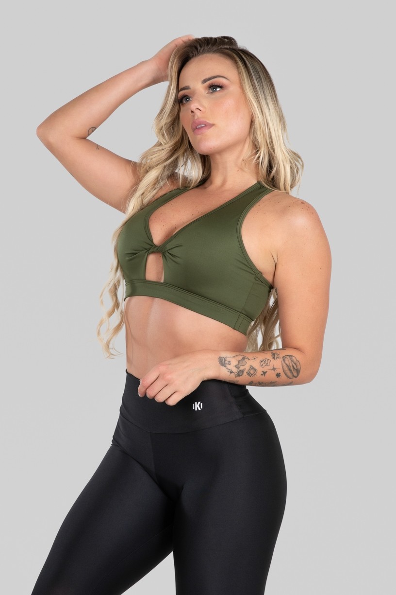 Top com Torcido Frontal (Verde Militar) | Ref: K2981-E