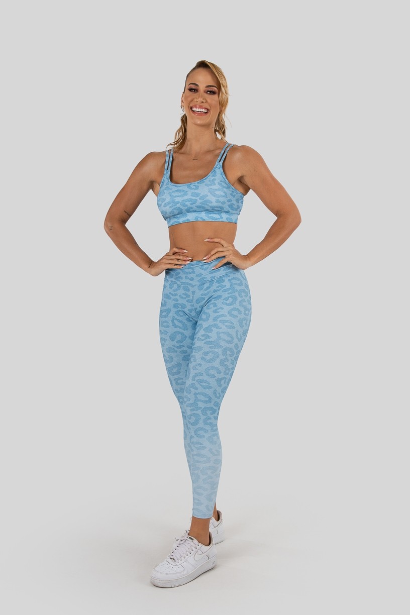 Top de Alcinha com Cós Estampa Digital (Blue Leopard)  Ref K3236-E