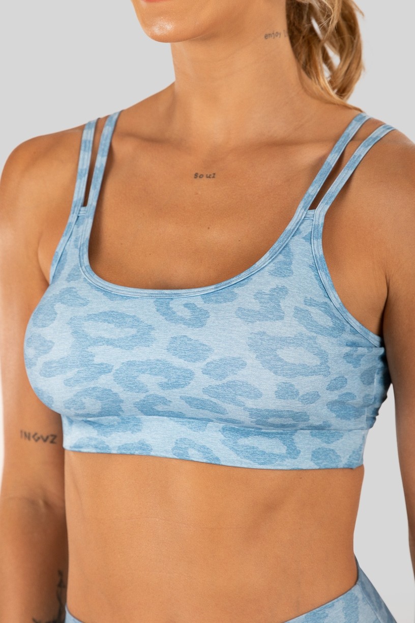 Top de Alcinha com Cós Estampa Digital (Blue Leopard)  Ref K3236-E