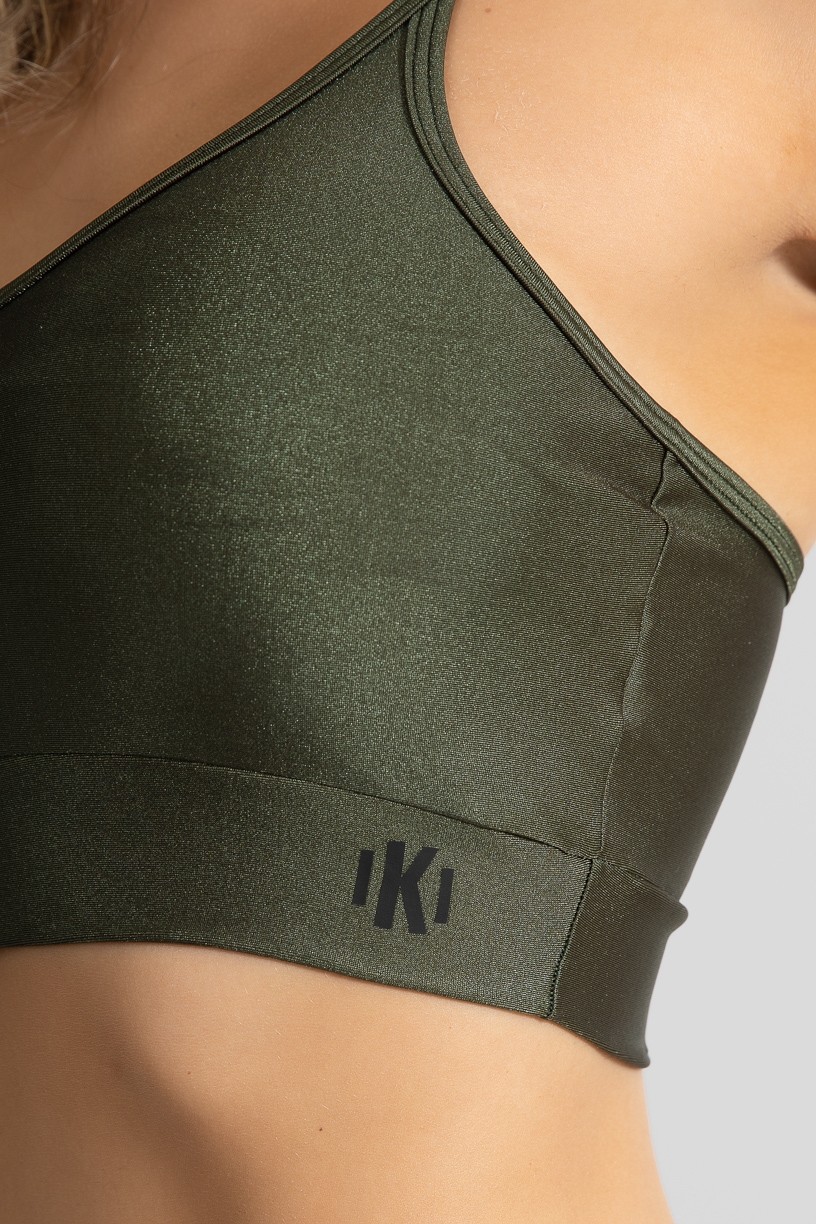 Top de Alcinha com Decote Arredondado (Verde Militar) | Ref: GO469-B