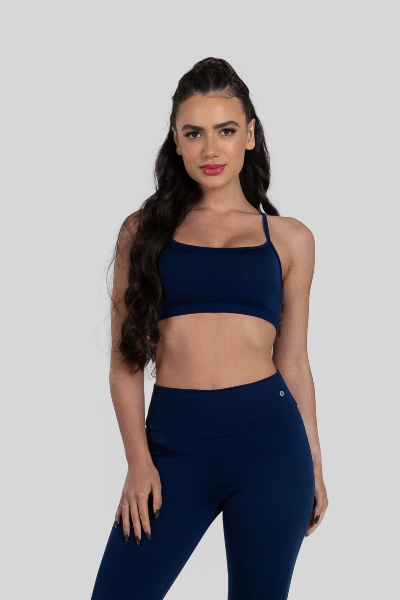 Top de Alcinha de Poliéster (Azul Marinho) | Ref: K3178-C