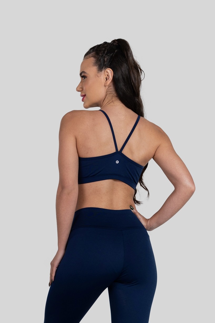 Top de Alcinha de Poliéster (Azul Marinho) | Ref: K3178-C