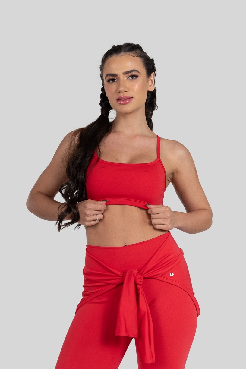 Top de Alcinha de Poliéster (Vermelho) | Ref: K3178-A