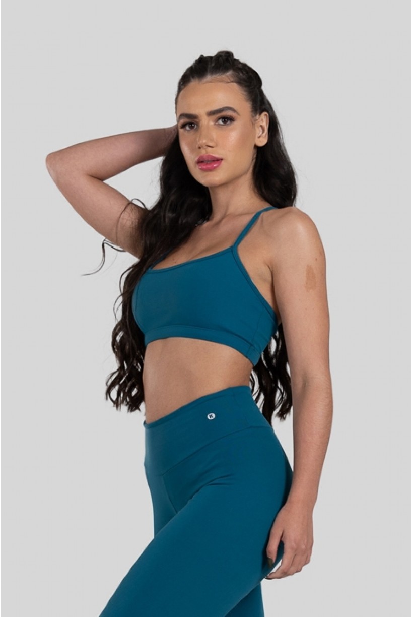 Top de Alcinha de Poliamida (Azul Petróleo)  Ref K3183-A