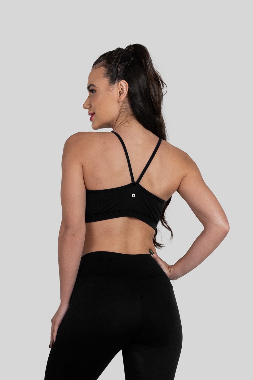 Top de Alcinha de Poliamida (Preto)  Ref K3183-F