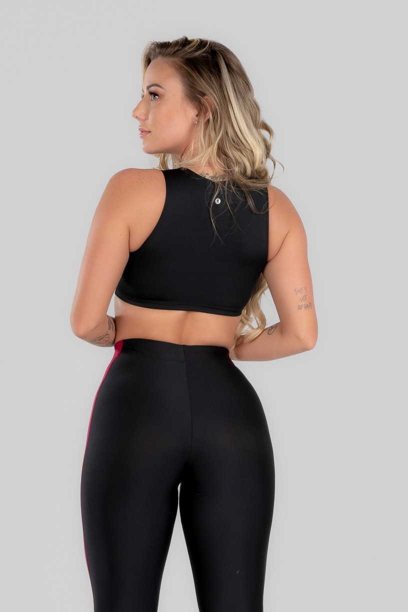 Top Duas Cores com Zíper (Preto / Branco) | Ref: K2968-A