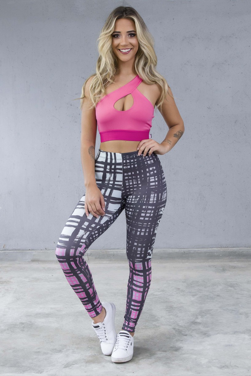 Top Liso um Ombro Só com Cós de Elástico (Rosa Pink) | Ref: KS-F2011-001