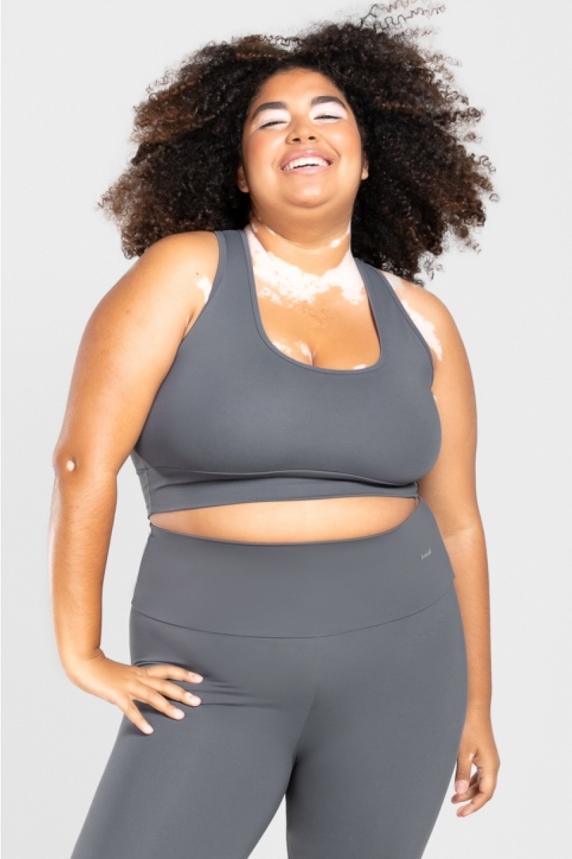 Top Nadador Básico Plus Size (Chumbo) | Ref: KP3079-F