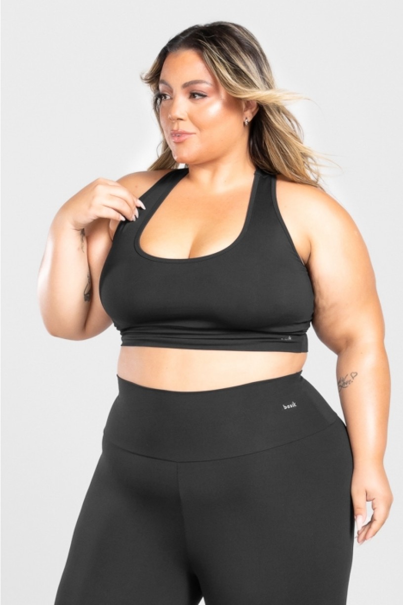 Top Nadador Básico Plus Size (Preto) | Ref: KP3079-A