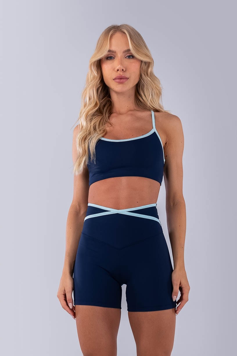 Top Nadador com Alças Contrastantes (Azul Marinho / Azul Bebê) | Ref: K4481-A