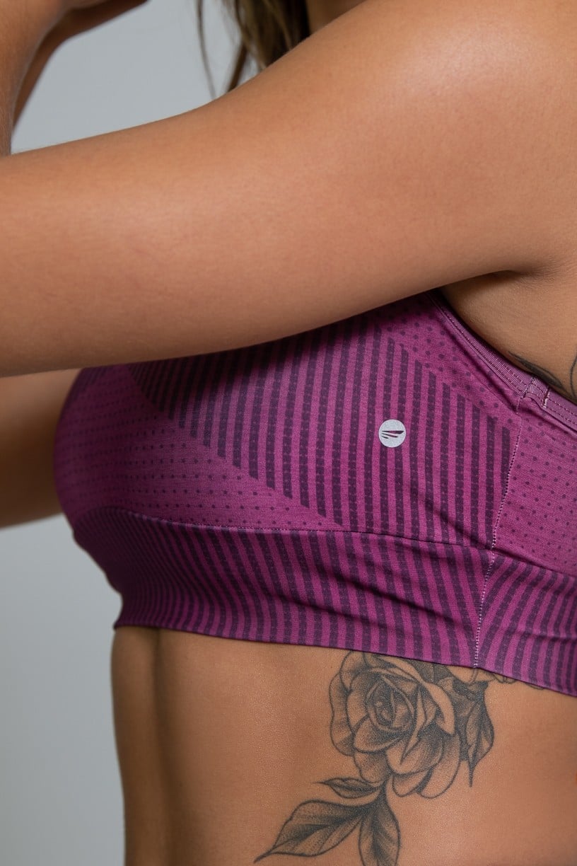 Top Nadador Fitness com Viés Estampa Digital Fashion Rose | Ref: GO333