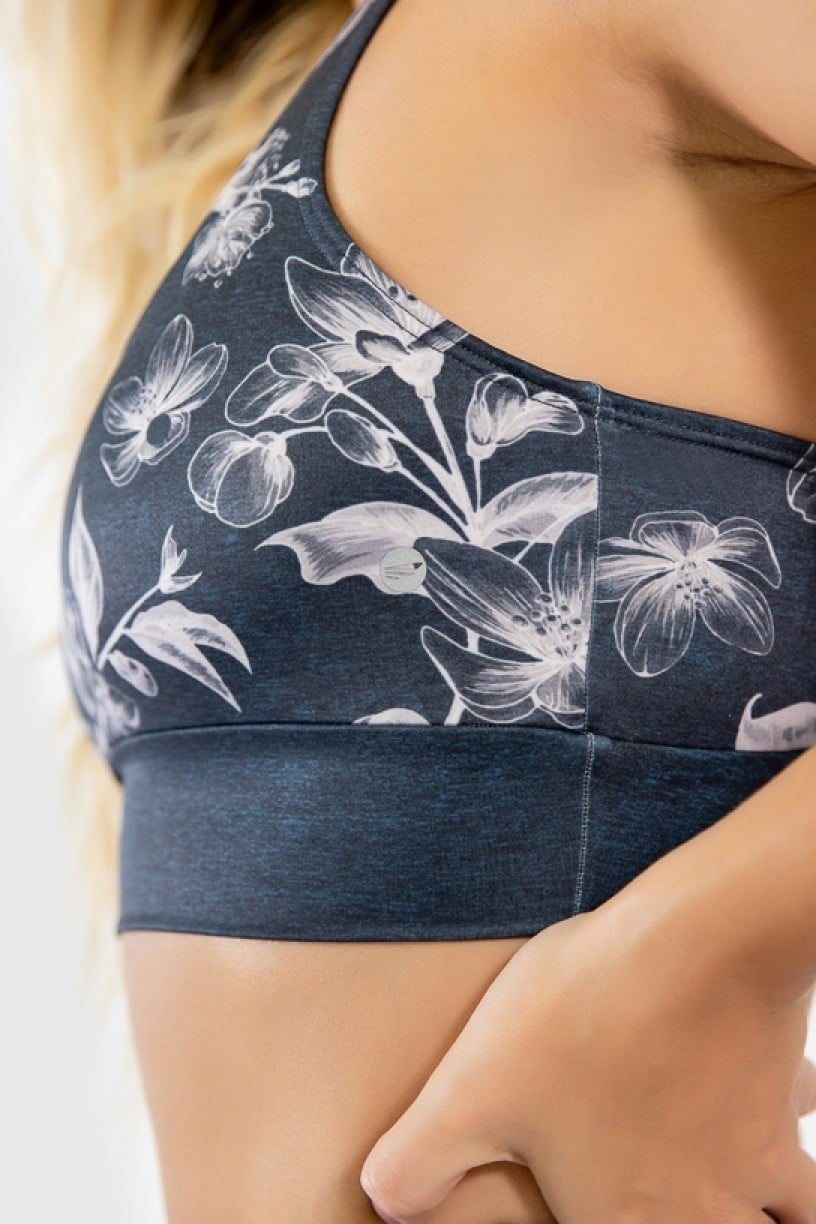 Top Nadador Fitness Estampa Digital Drawn Flowers | Ref: GO289