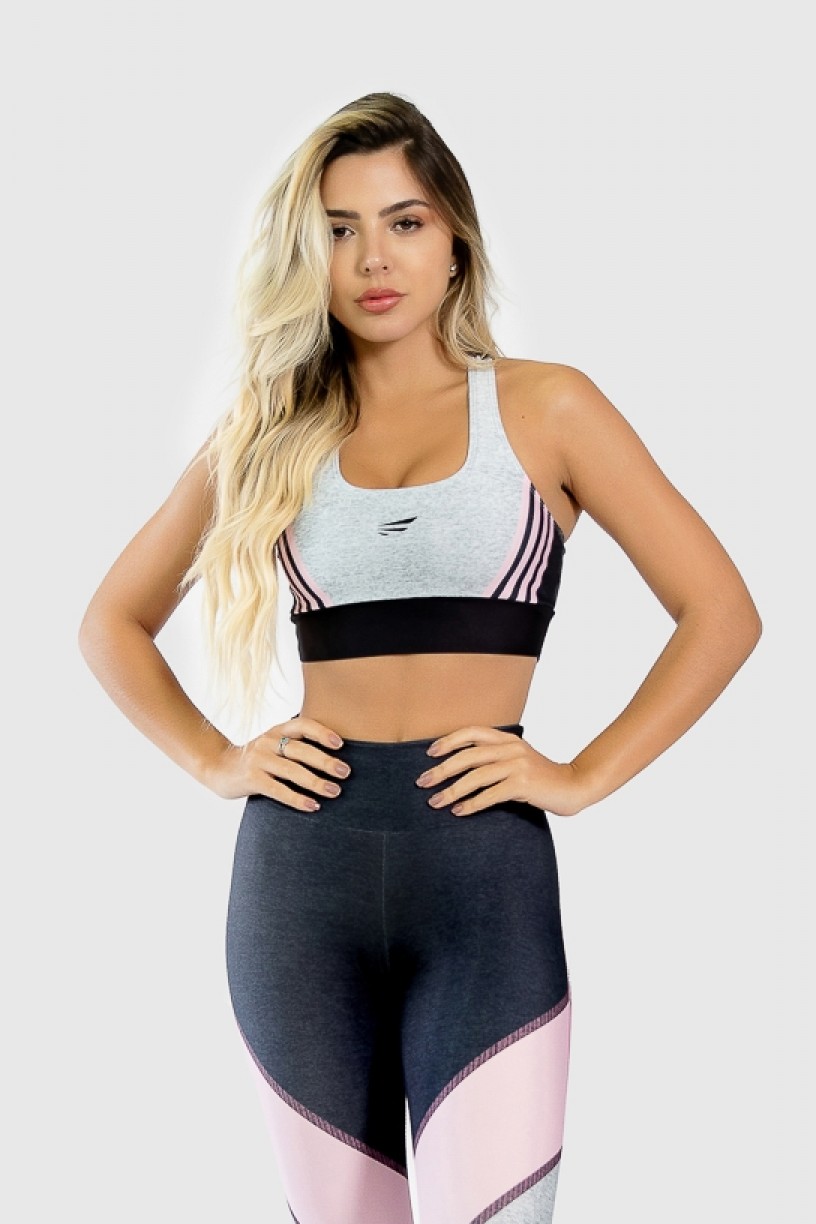 Top Nadador Fitness Estampa Digital Pink Arrow | Ref: GO273