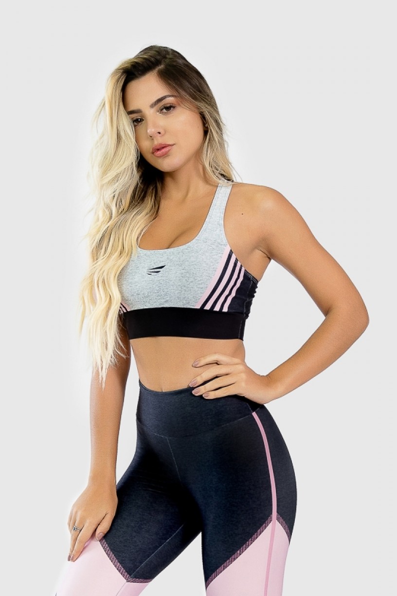 Top Nadador Fitness Estampa Digital Pink Arrow | Ref: GO273