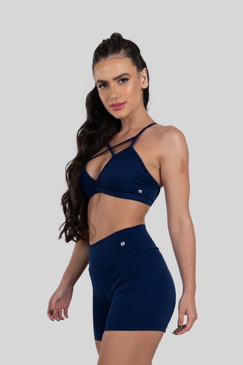 Top Strappy de Poliéster (Azul Marinho) | Ref: K3179-C