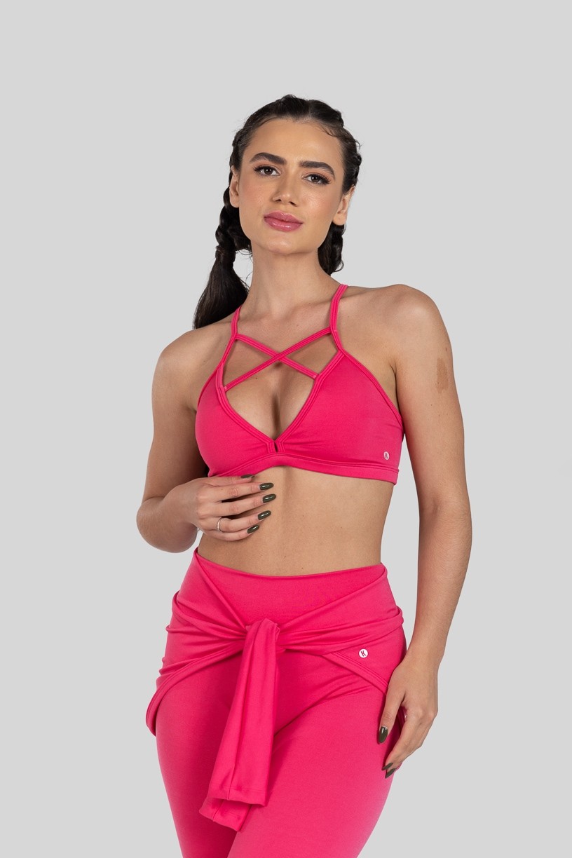 Top Strappy de Poliéster (Rosa Pink) | Ref: K3179-B
