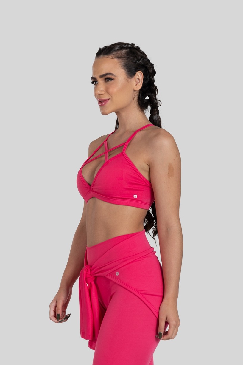 Top Strappy de Poliéster (Rosa Pink) | Ref: K3179-B