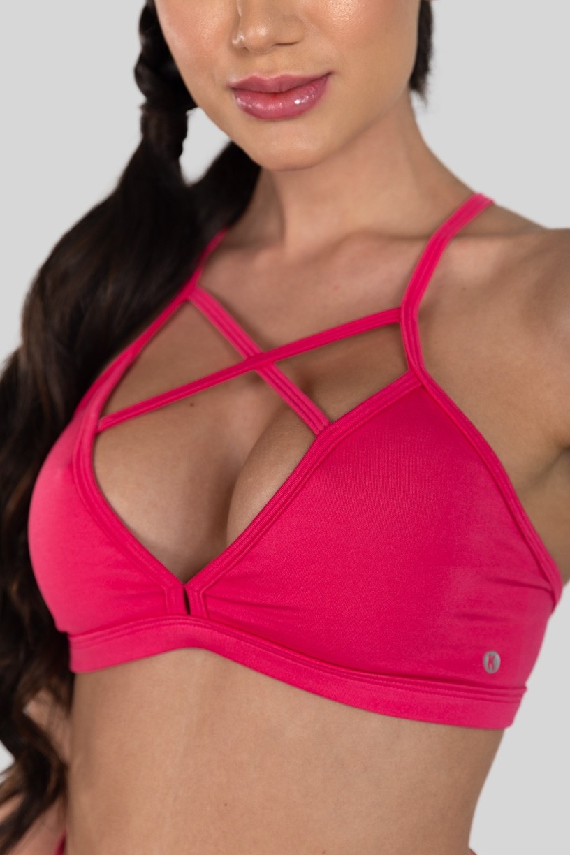 Top Strappy de Poliéster (Rosa Pink) | Ref: K3179-B