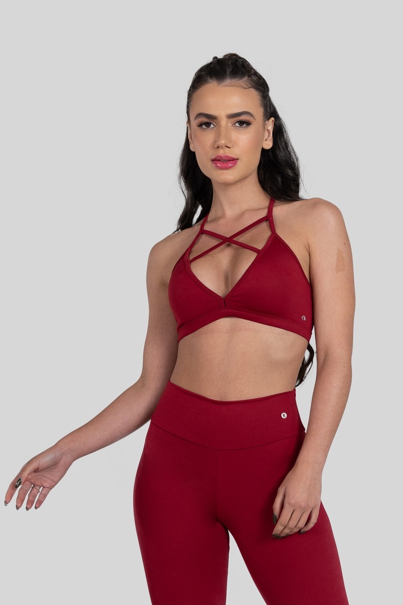 Top Strappy de Poliéster (Vinho) | Ref: K3179-D