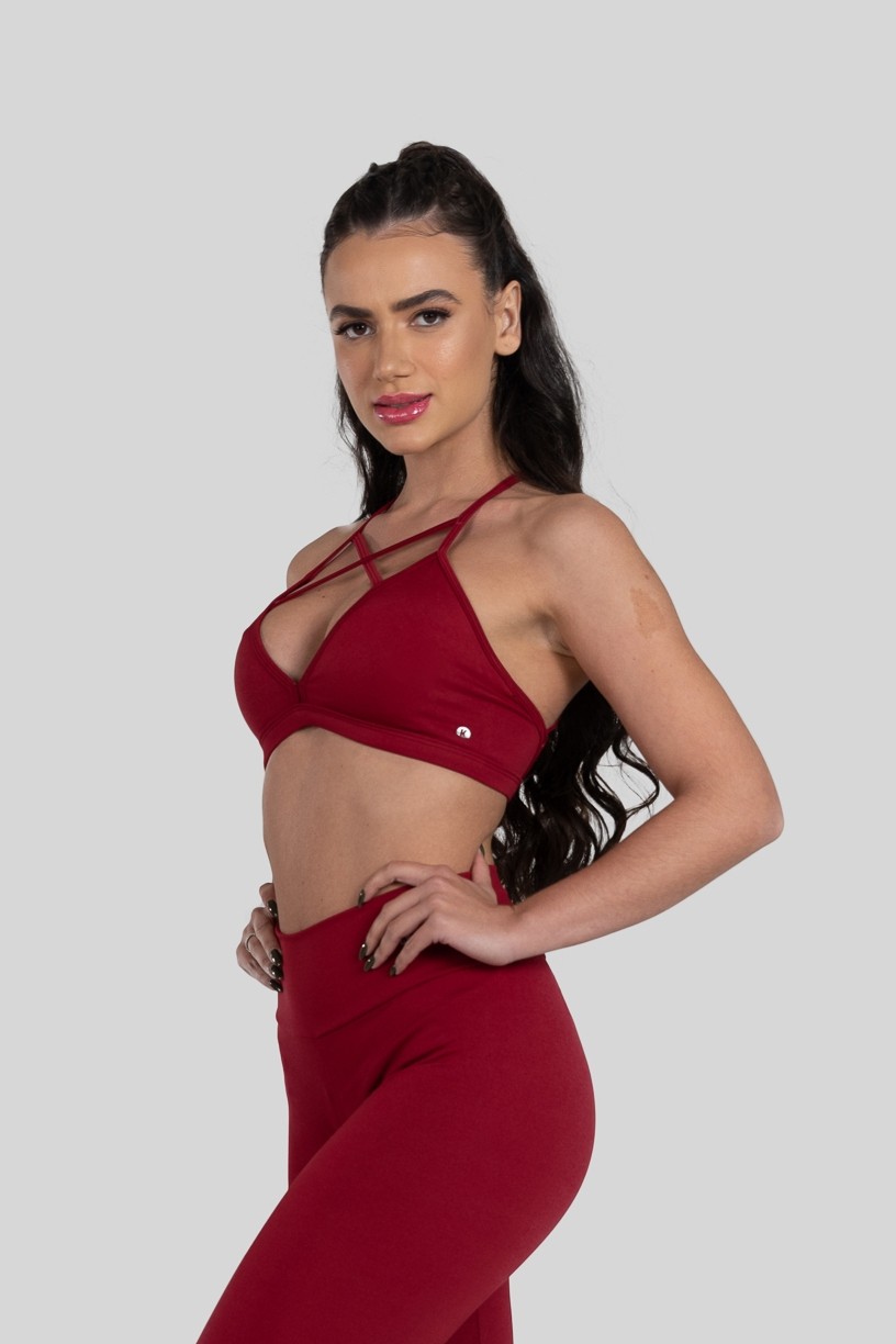 Top Strappy de Poliéster (Vinho) | Ref: K3179-D