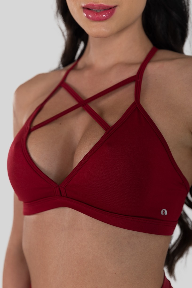 Top Strappy de Poliéster (Vinho) | Ref: K3179-D