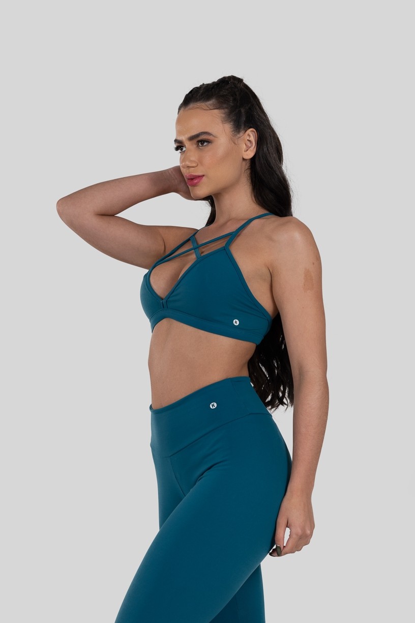 Top Strappy de Poliamida (Azul Petróleo)  Ref K3184-A
