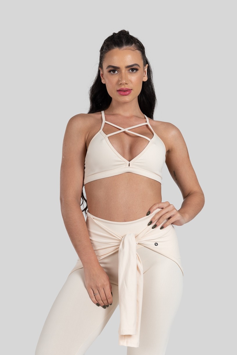 Top Strappy de Poliamida (Bege)  Ref K3184-D