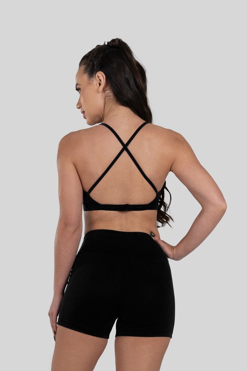 Top Strappy de Poliamida (Preto)  Ref K3184-F