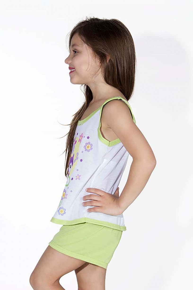 Babydoll Infantil 056 (Verde com corujinhas) AB