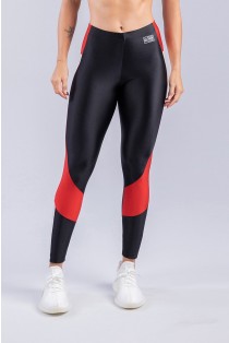 Calça Legging com Faixa e Bolso Lateral (Vermelho / Preto / Branco) | Ref: K3326-B