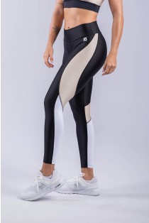 Calça Legging com Curva Lateral (Preto / Branco / Nude) | Ref: K3315-A