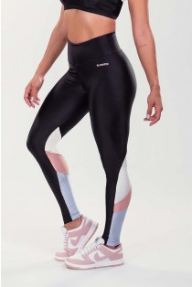 Calça Legging Quatro Cores Assimétrica (Preto / Azul Claro / Rosê / Off-White) | Ref: K3499-A