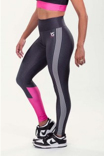 Calça Legging Estampa Digital com Cós Duplo (Pink Straingh) | Ref: K3525-A