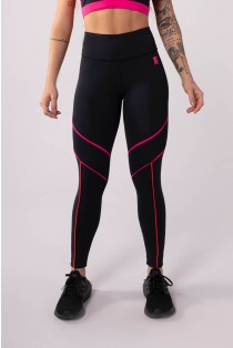 Calça Legging com Vivo (Preto / Rosa / Vermelho) | Ref: K3477-A