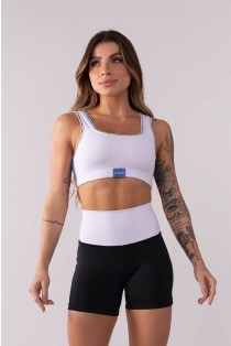 Cropped Bicolor (Branco / Azul) | Ref: K3452-D